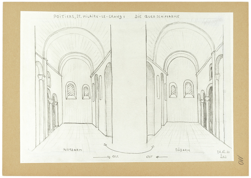 Vorschaubild Poitiers: Saint-Hilaire-le-Grand, Querschiffarme, Skizze Wolfgang Schöne 1963